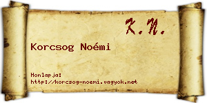 Korcsog Noémi névjegykártya